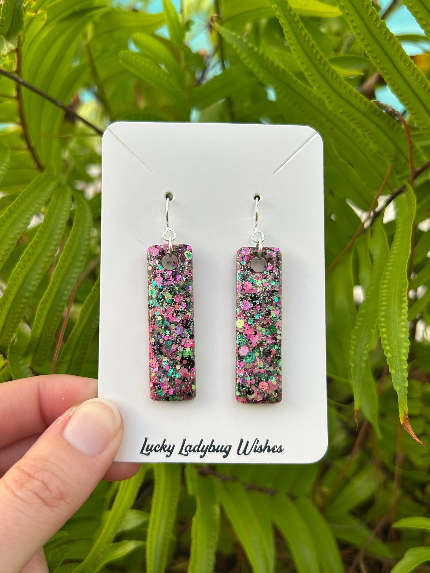Small Watermelon Moonshine earrings