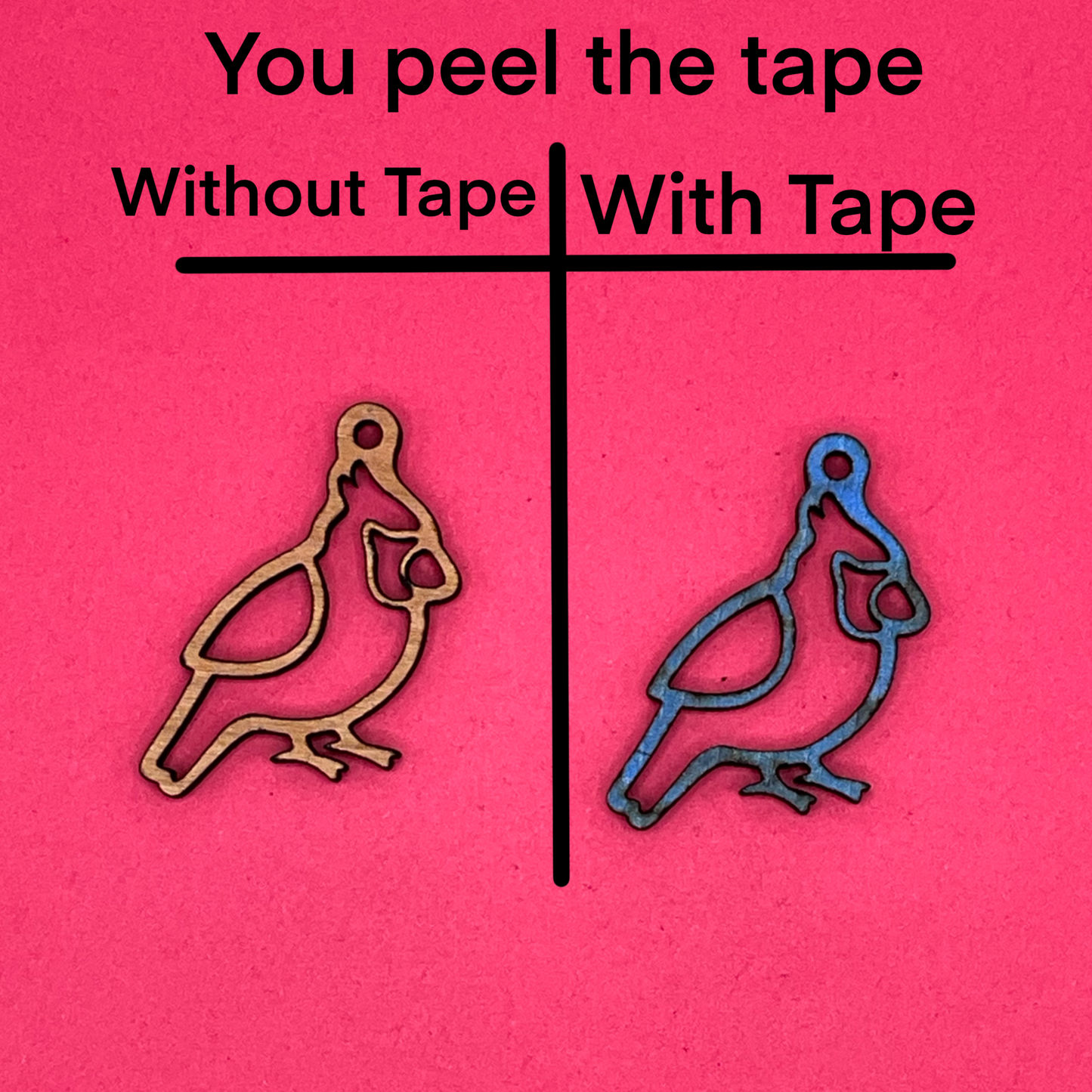 Blank Cardinal Bird wooden bezels