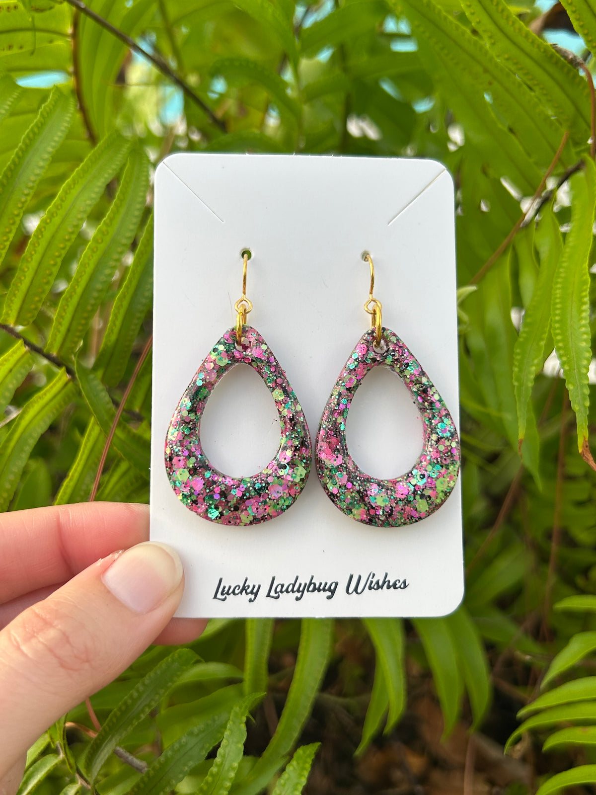 Small Watermelon Moonshine earrings