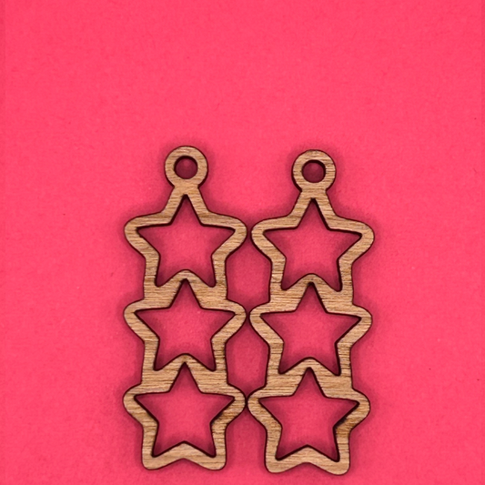 Blank 3 tier stars wooden bezels