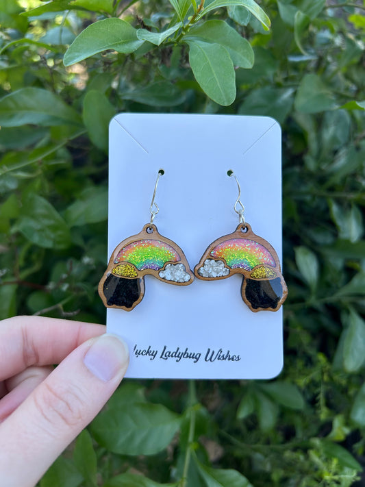Rainbow Cauldron earrings