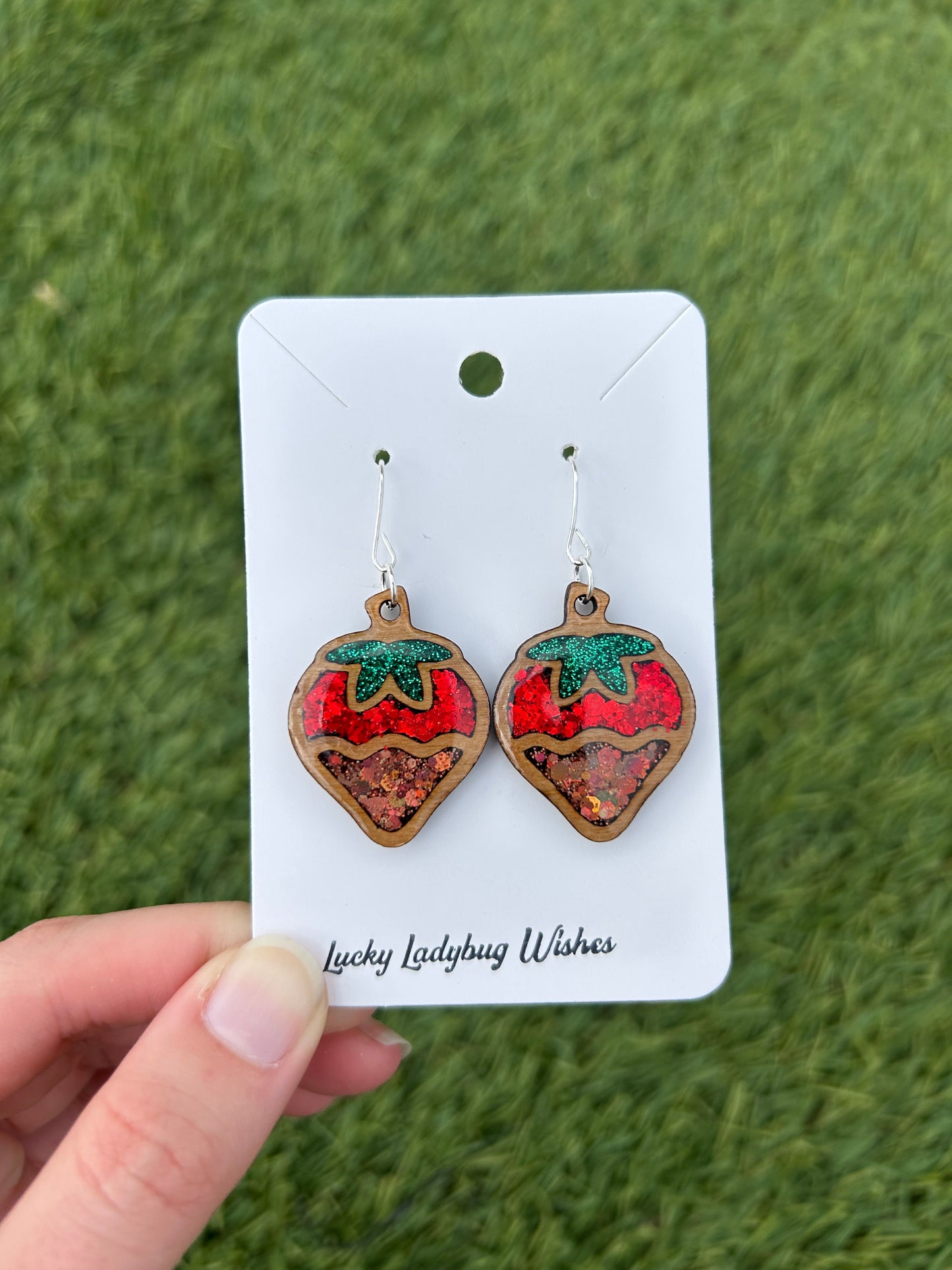 Chocolate strawberry earrings
