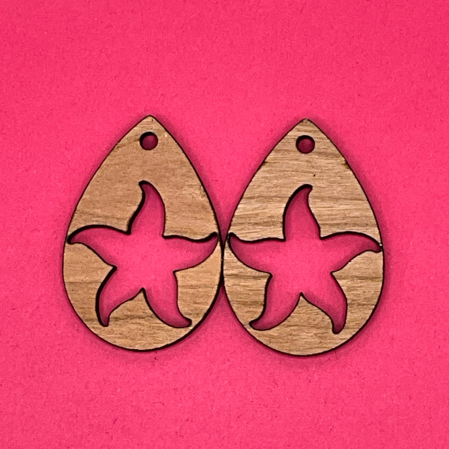 Blank Starfish Teardrop wooden bezels
