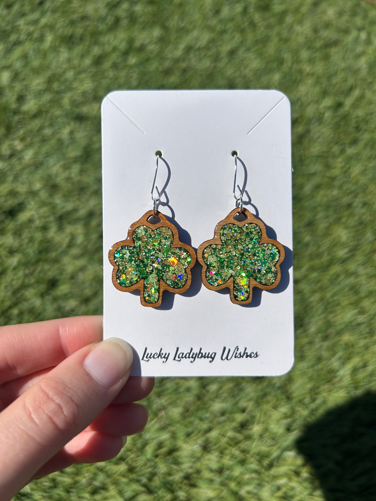 Shamrock Wooden earrings