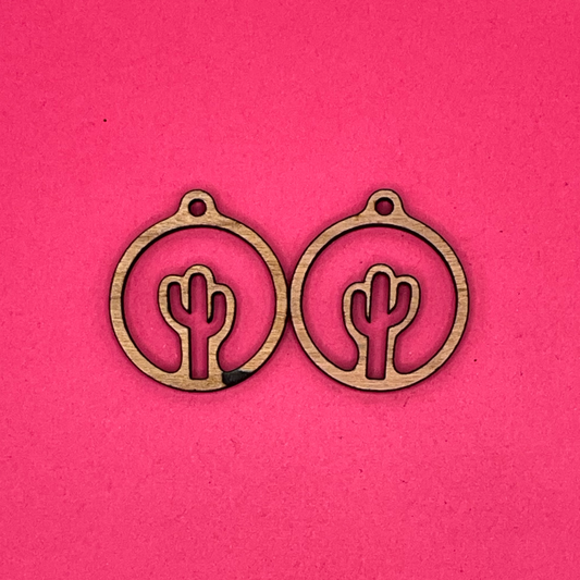Blank Cactus Hoop wooden bezels