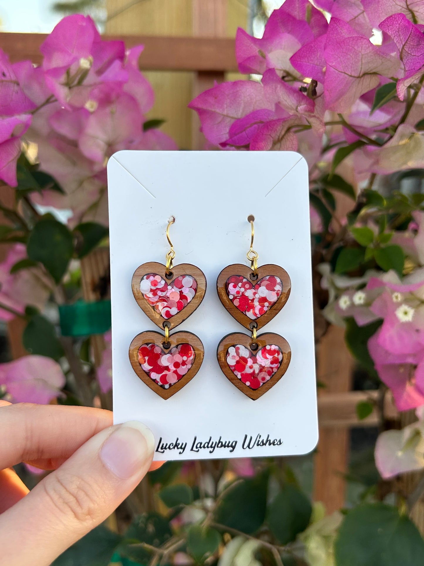 2 tier Heart earrings