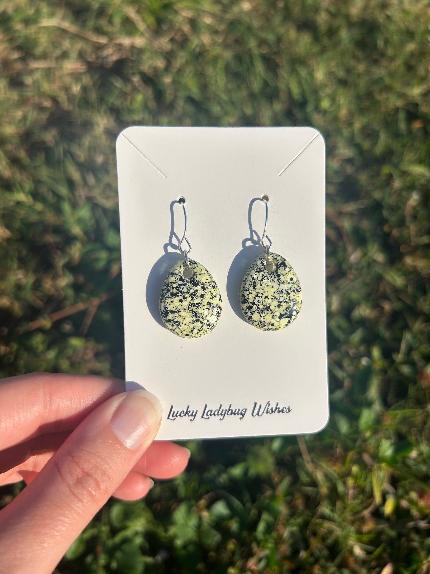 Speckled egg earrings