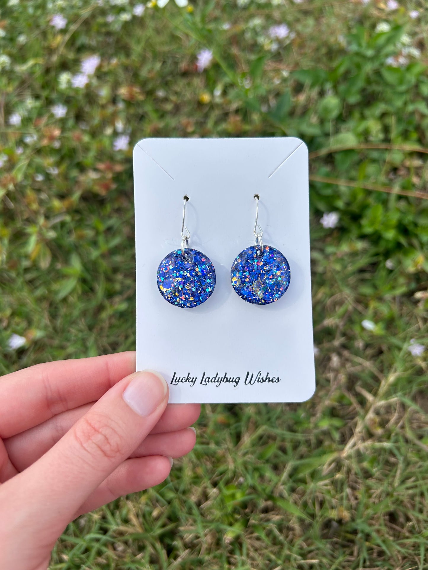 Small Blue jay earrings