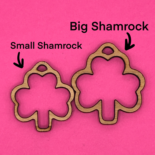 Blank shamrock wooden bezels