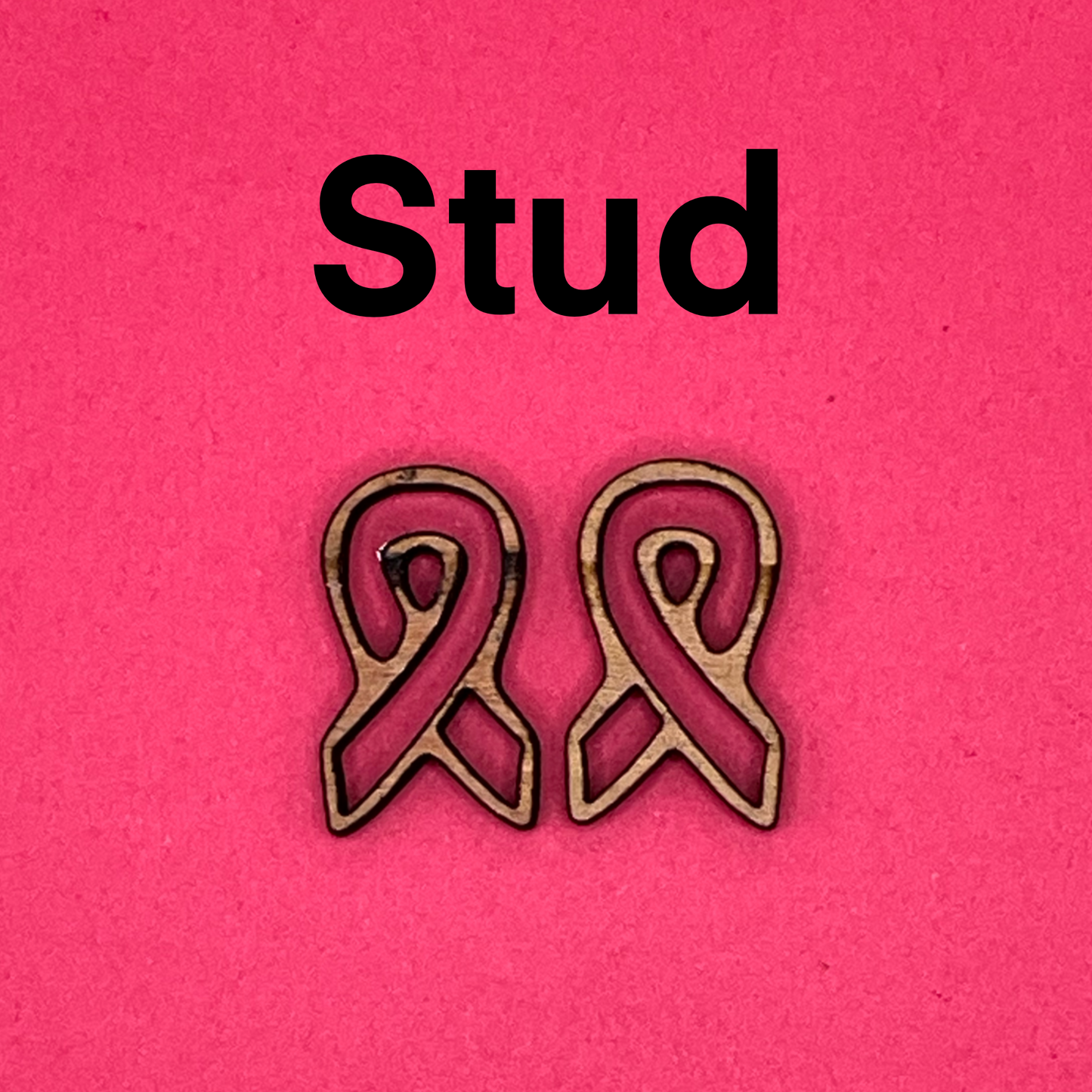 Blank Cancer awareness Ribbon wooden bezel