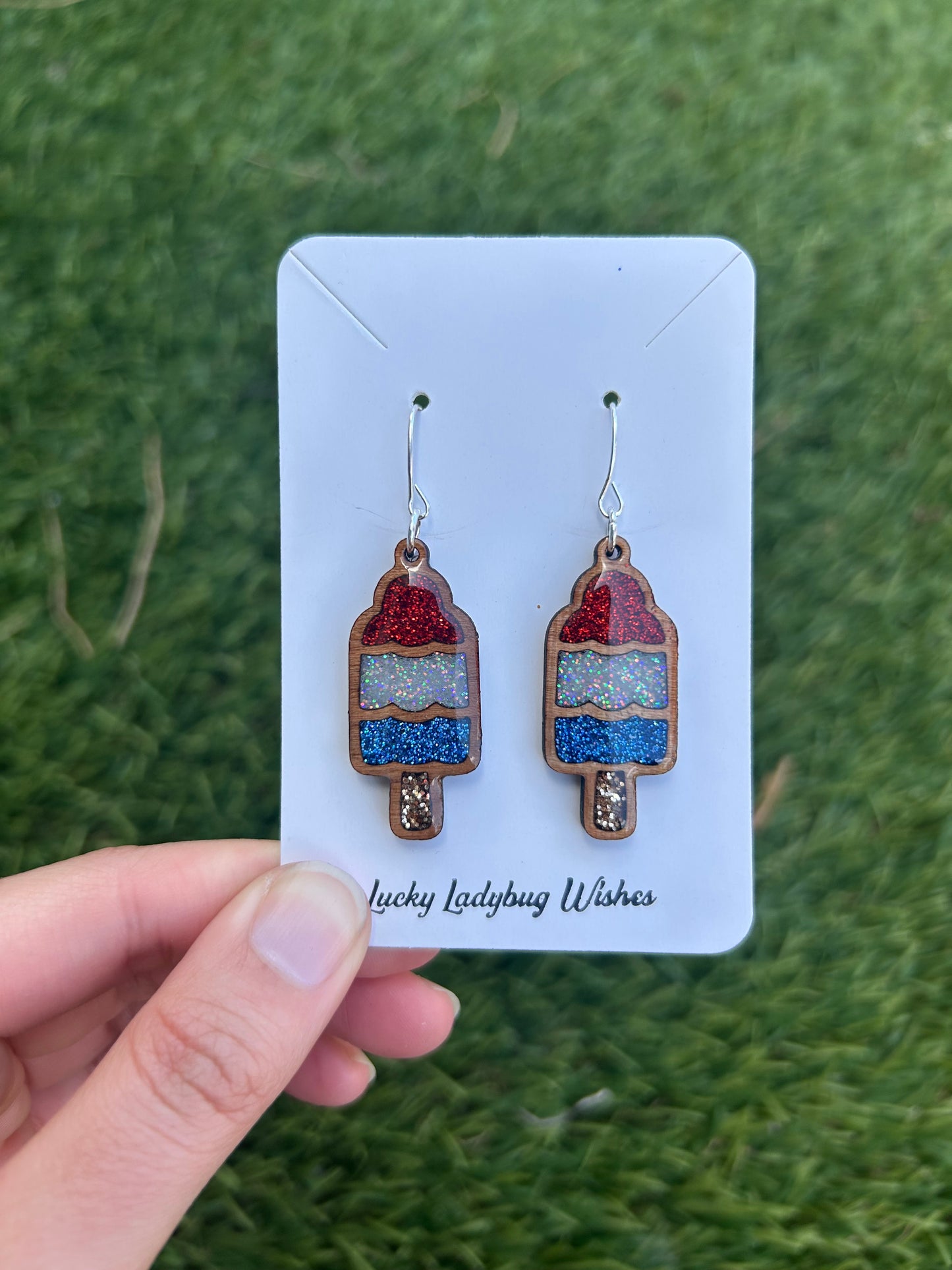 Bomb Pop wooden earrings