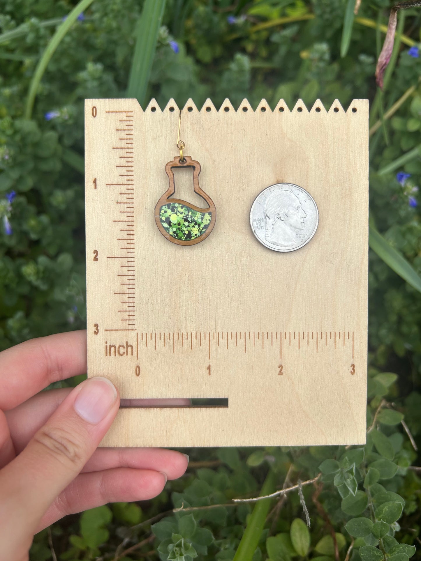 Wooden potion earrings