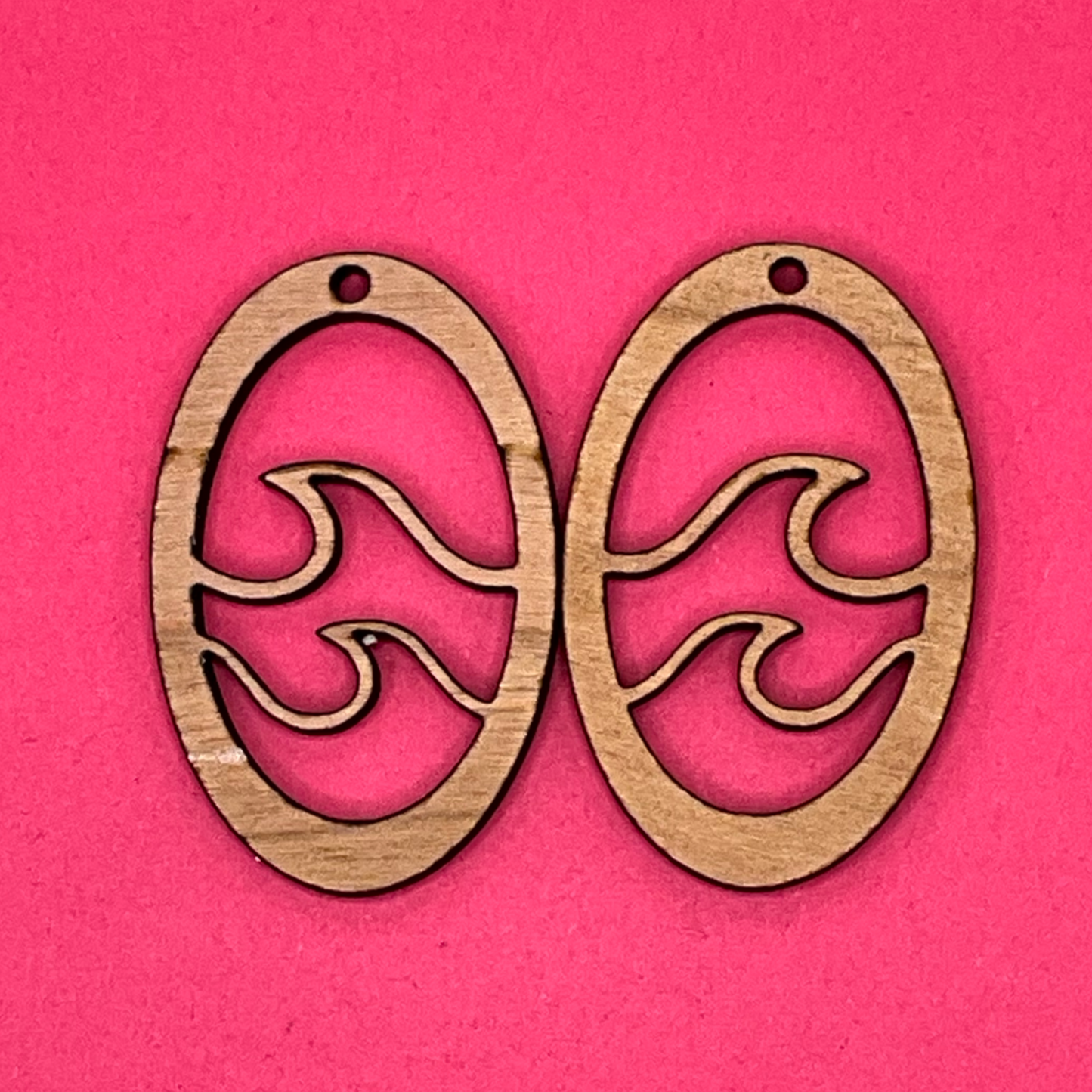 Blank Double Wave Oval wooden bezels