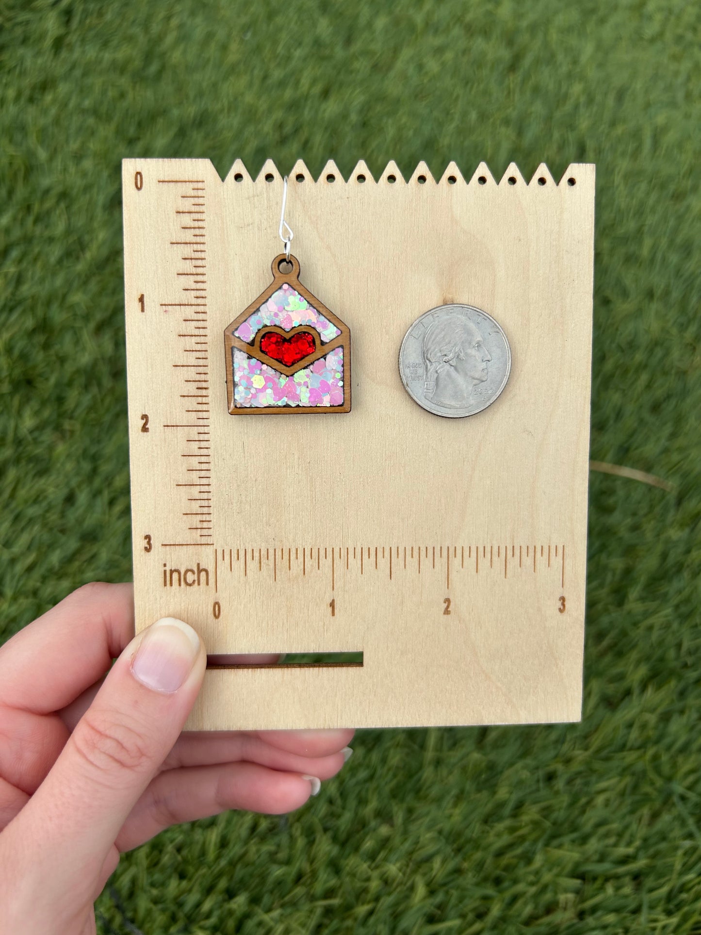 Love letter wooden earrings