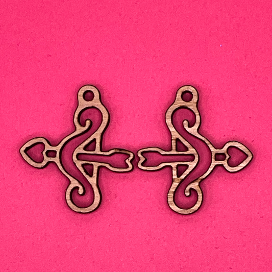 Blank Bow and Arrow wooden bezels