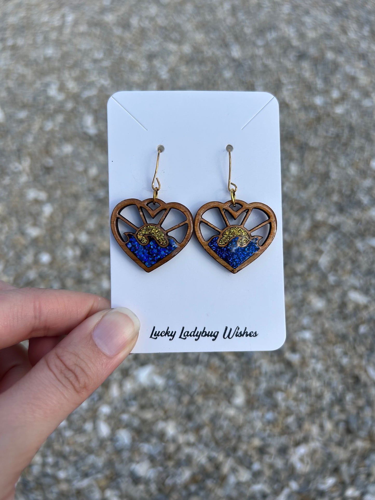 Sun Wave Heart earrings