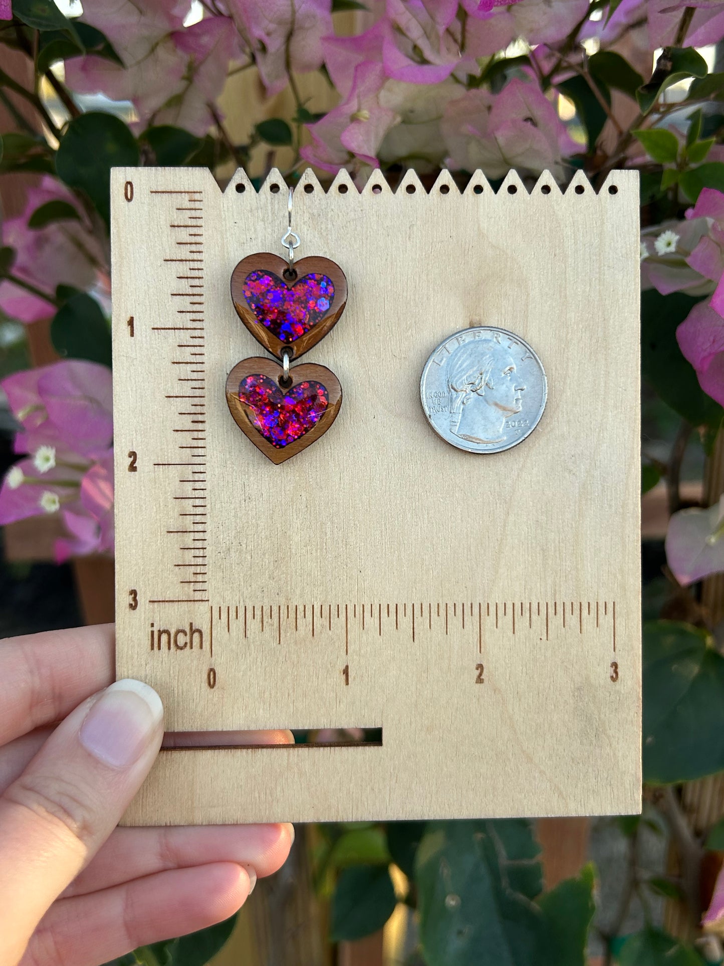 2 tier Heart earrings