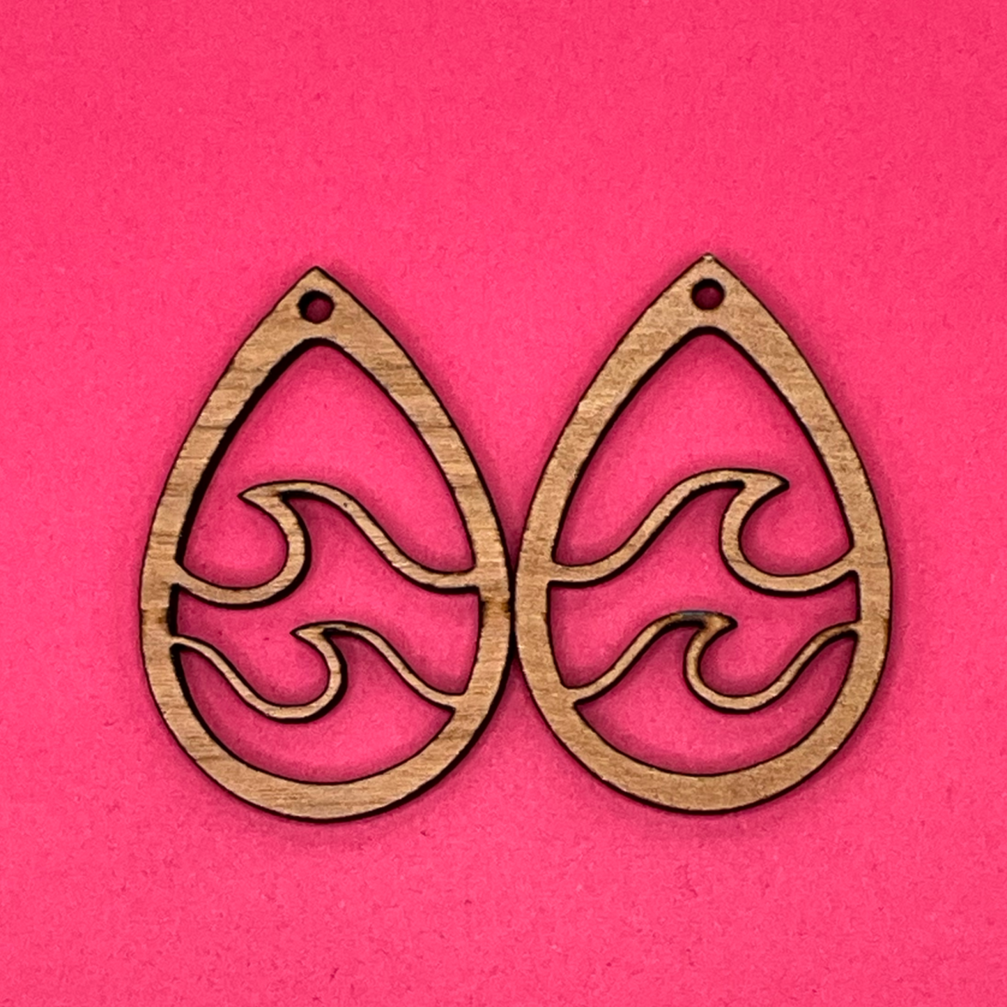 Blank Double Wave Teardrop wooden bezels