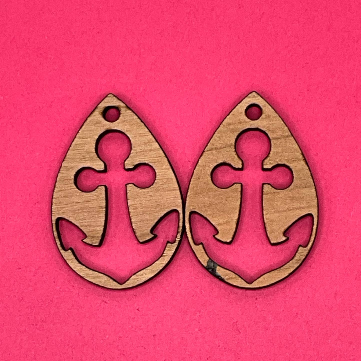 Blank Anchor Teardrop wooden bezels