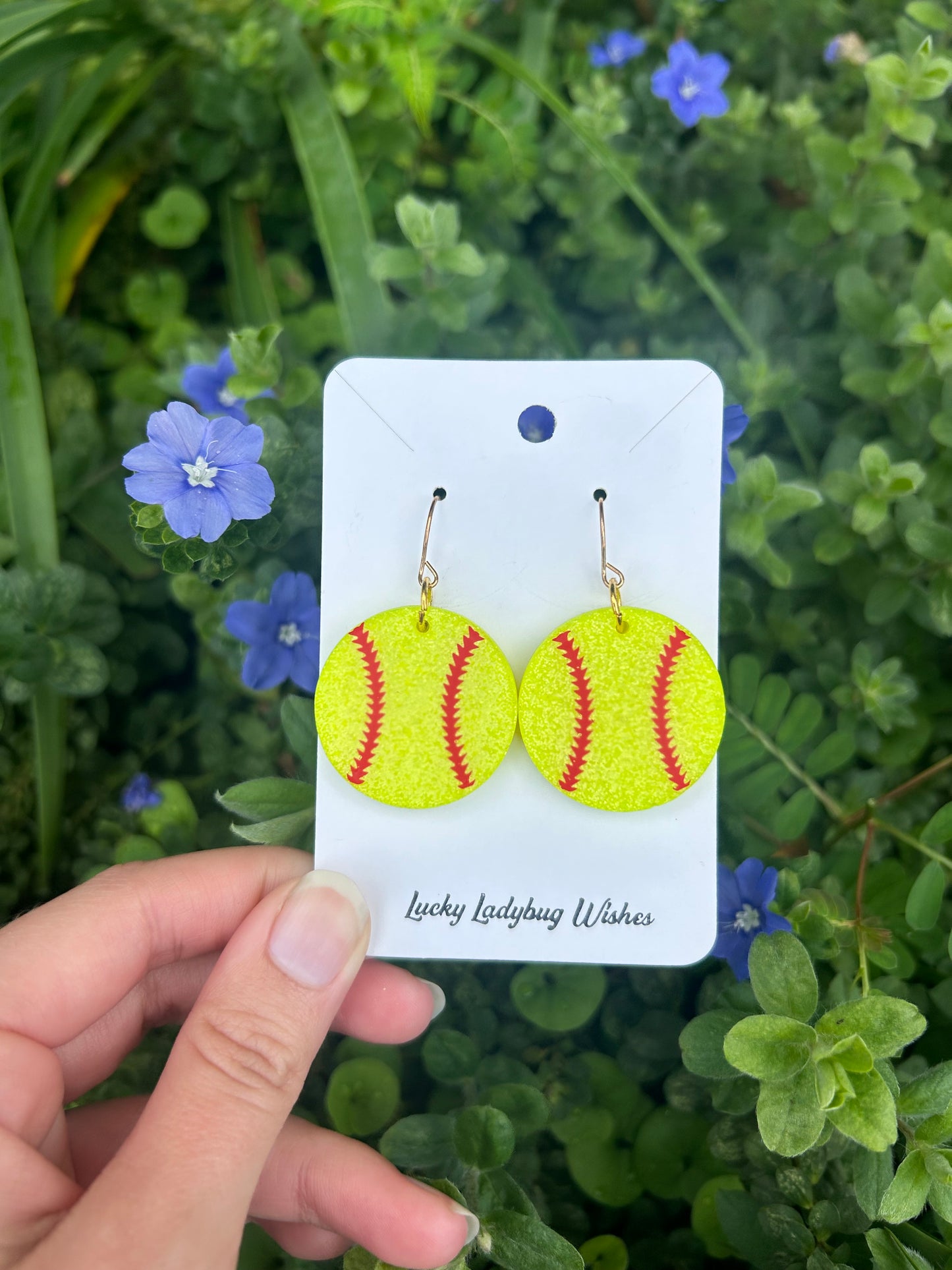 Softball earrings