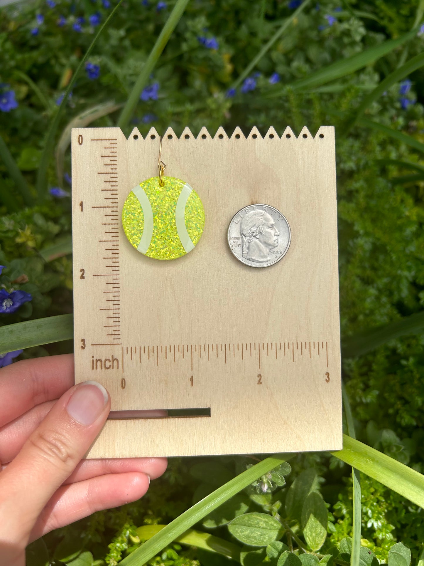 Tennis ball earrings