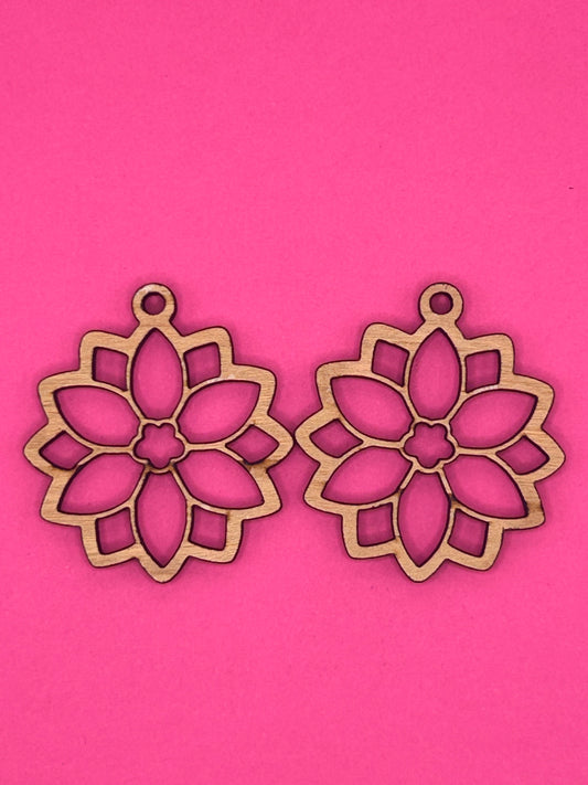 Blank poinsettia wooden bezel