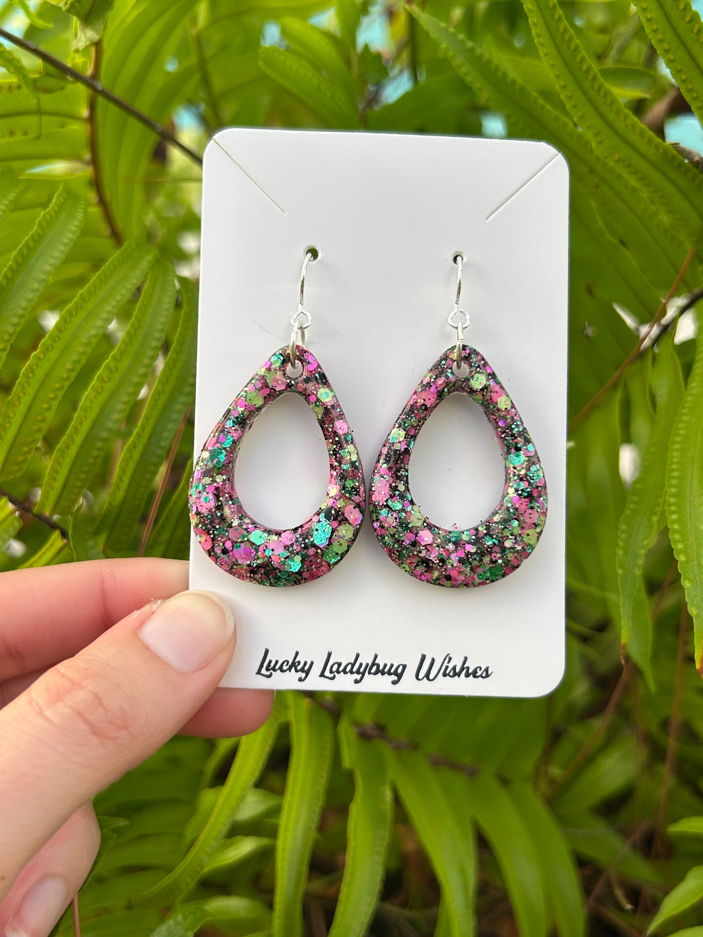 Small Watermelon Moonshine earrings