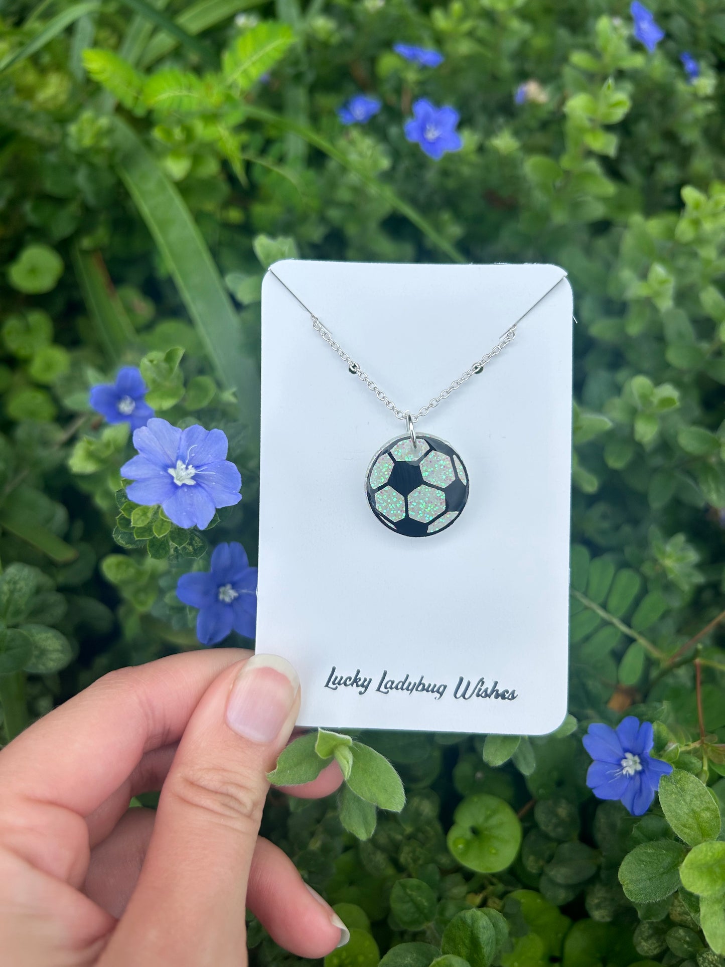 Soccer ball necklace