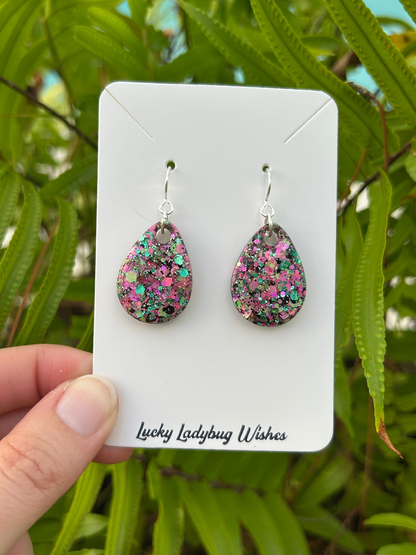 Small Watermelon Moonshine earrings