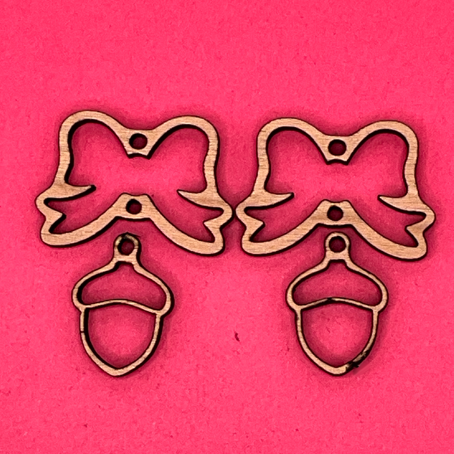 Blank Bow Acorn wooden bezels