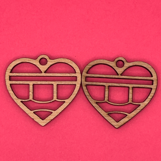 Blank Pencil Heart wooden bezel