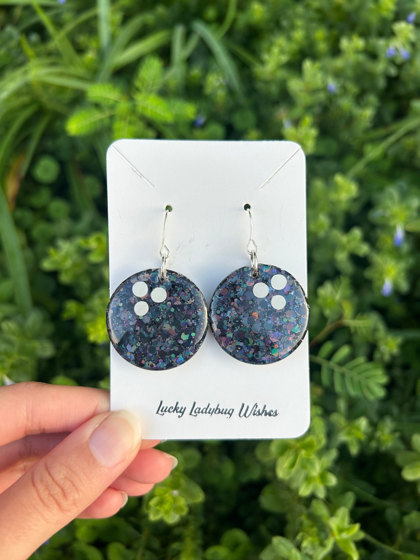 Bowling ball earrings
