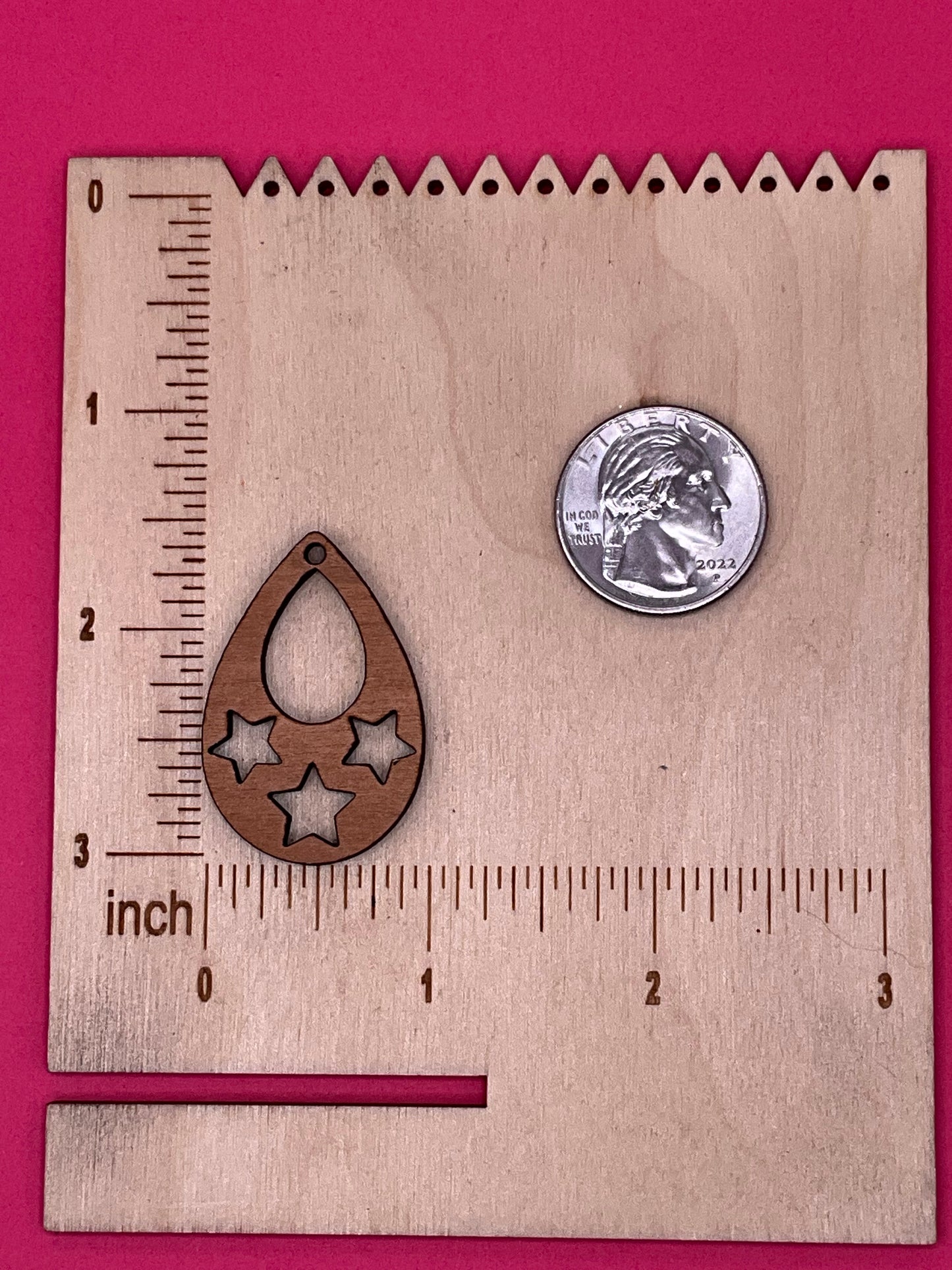 Blank Teardrop Stars wooden bezels