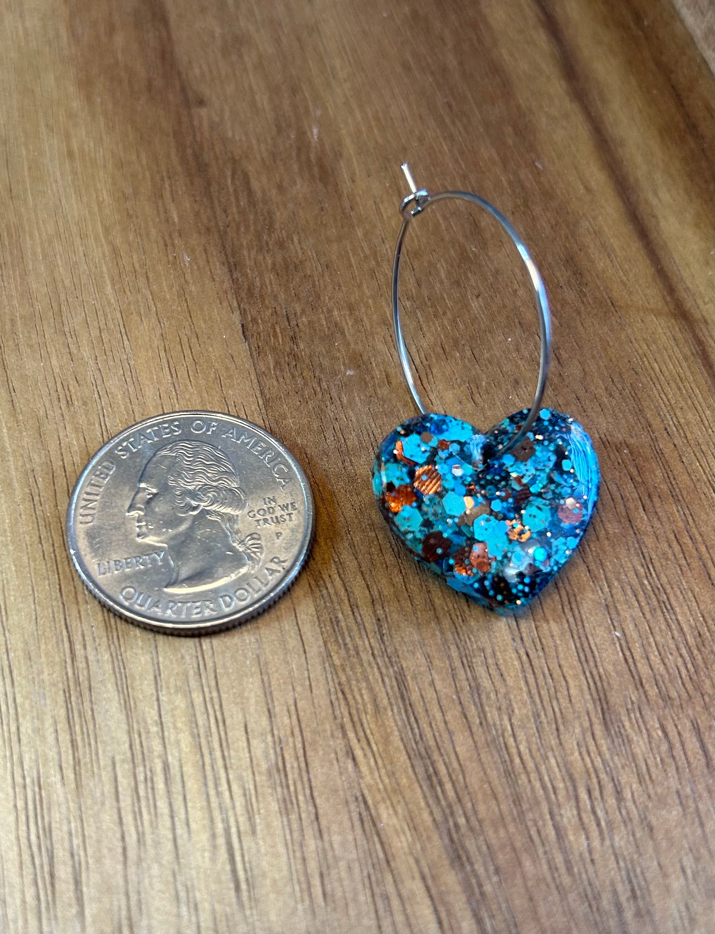Turquoise heart earrings