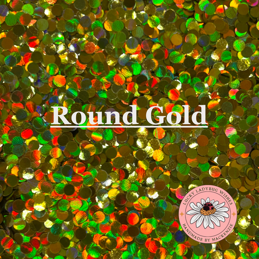 Round Gold 3mm glitter