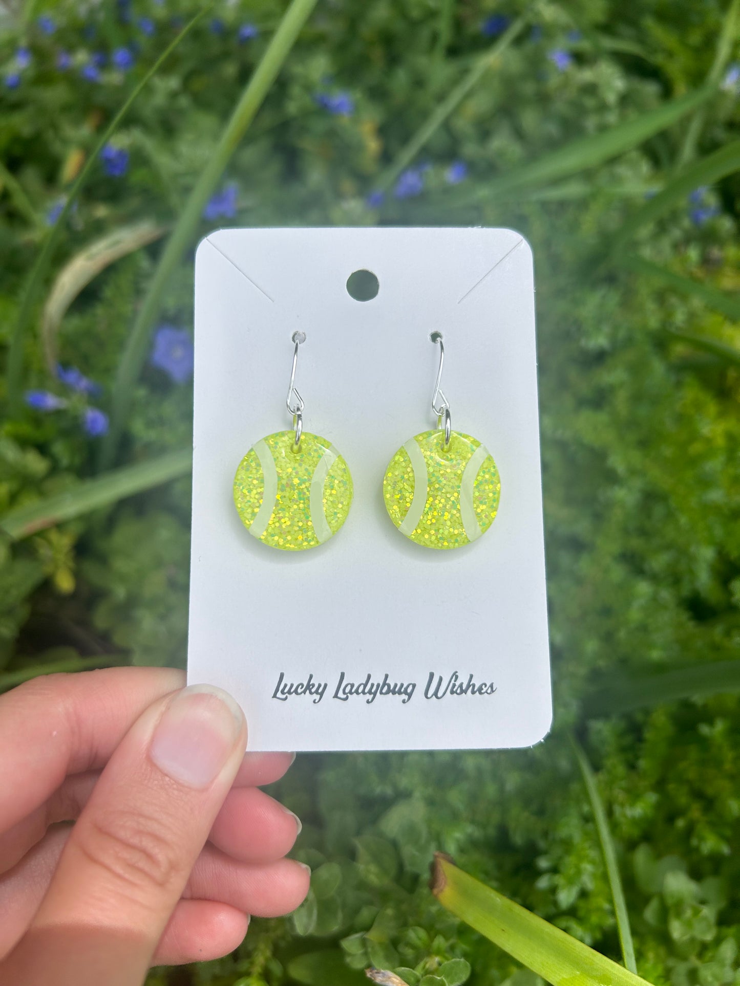 Tennis ball earrings