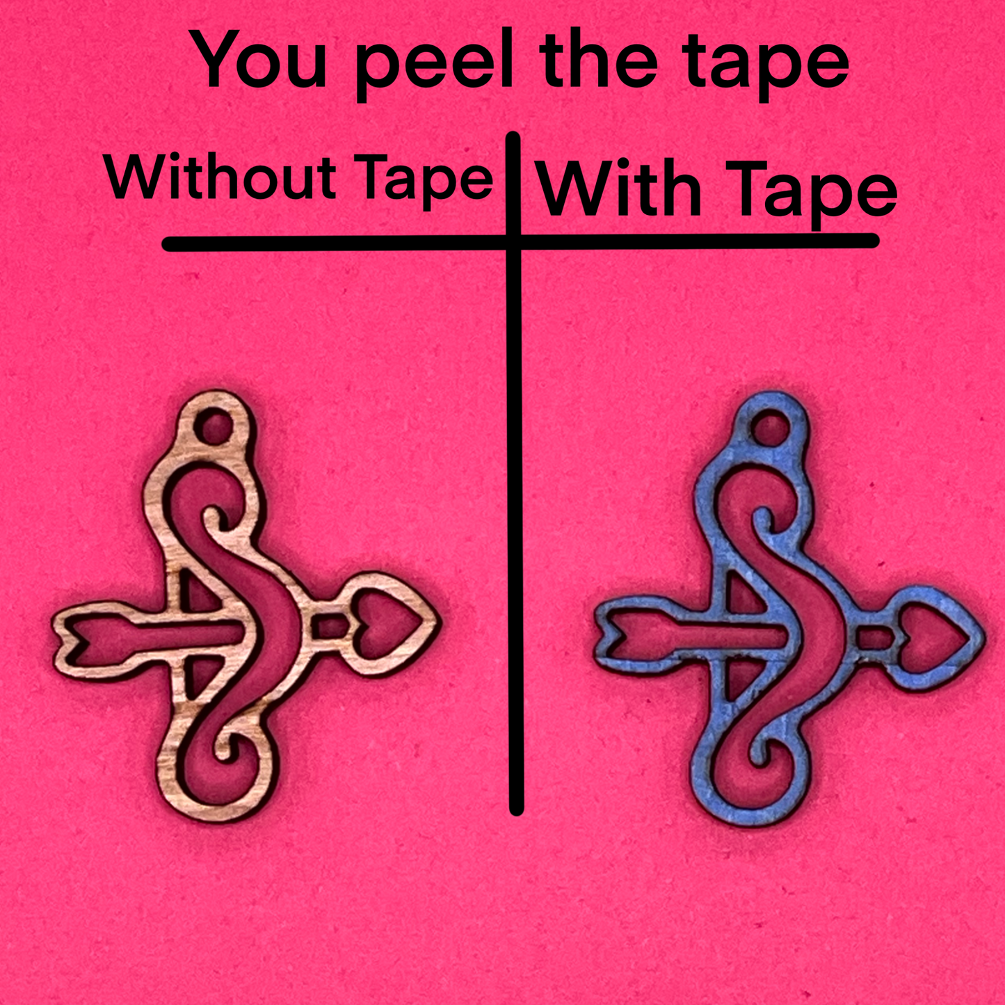 Blank Bow and Arrow wooden bezels