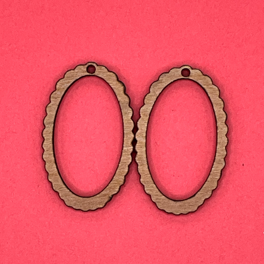 Blank wavy oval wooden bezel