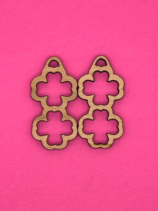 Blank 2 stack shamrocks wooden bezels