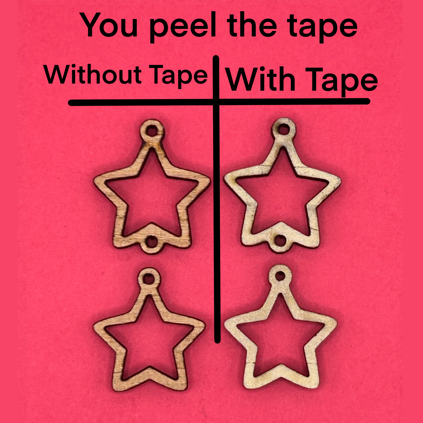 Blank 2 tier Stars wooden bezels