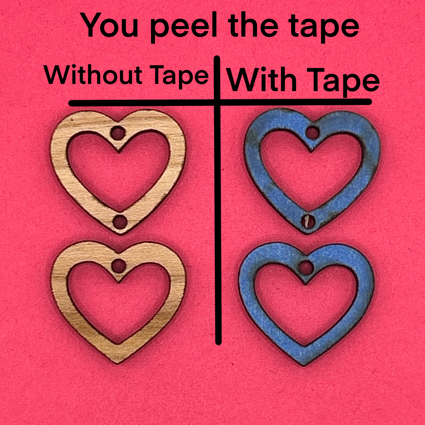 Blank 2 Tier Heart wooden bezels