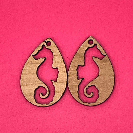Blank Seahorse Teardrop wooden bezels