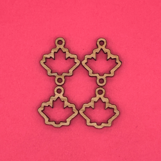 Blank 2 tier fall leaves wooden bezels