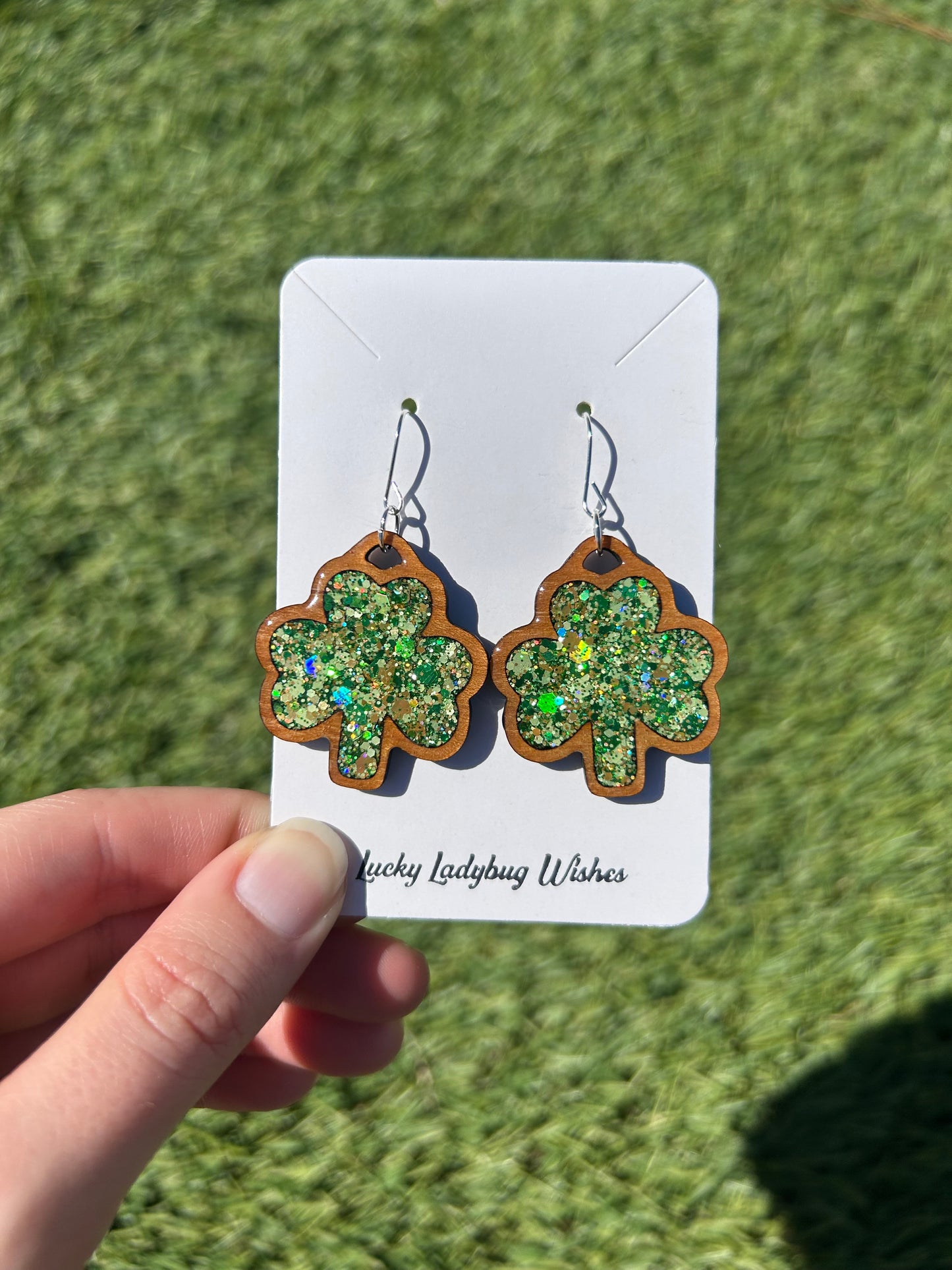 Shamrock Wooden earrings
