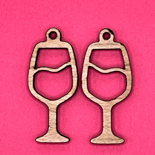 Blank wine glass wooden bezels