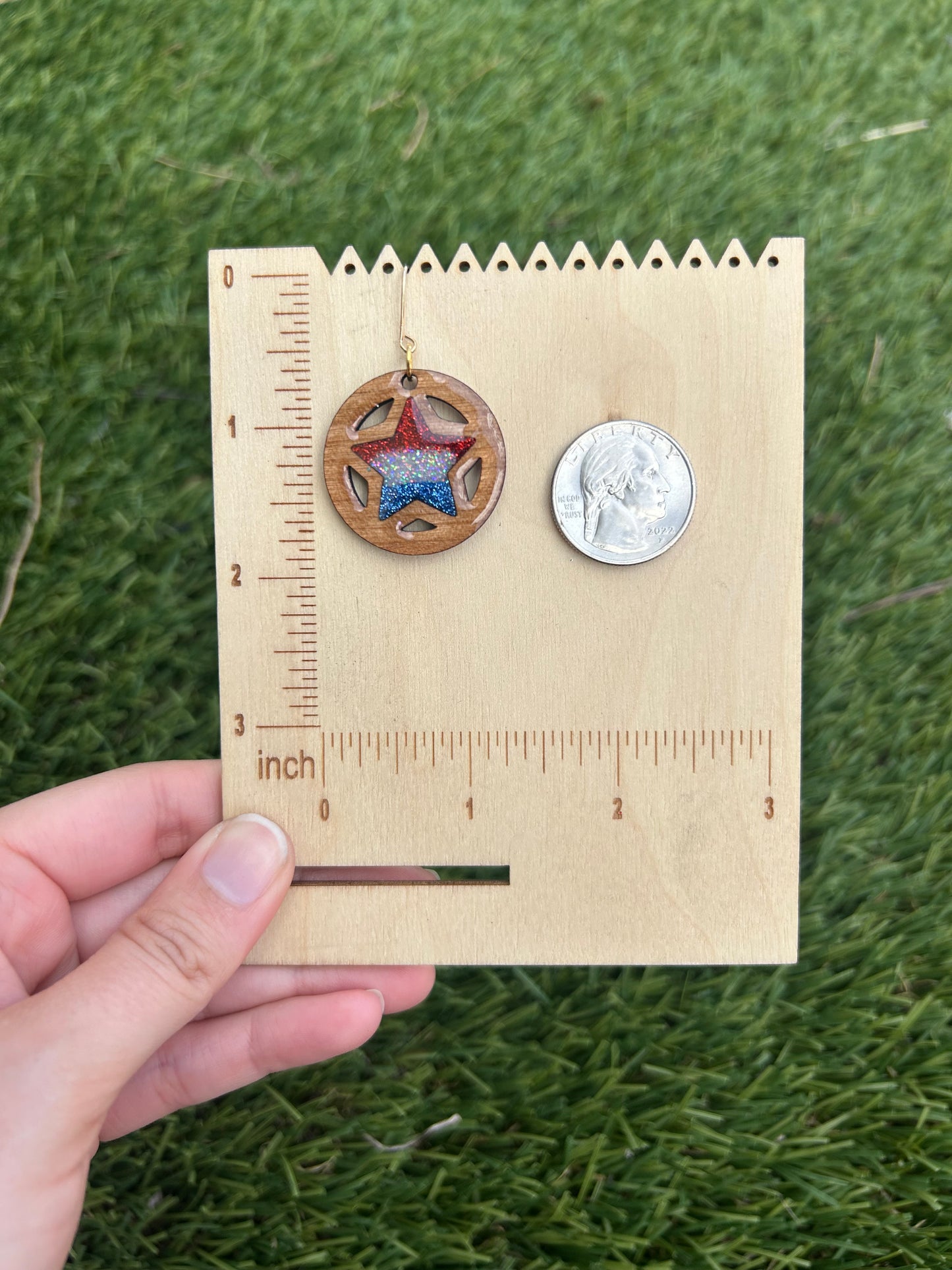 Hoop Stars wooden earrings