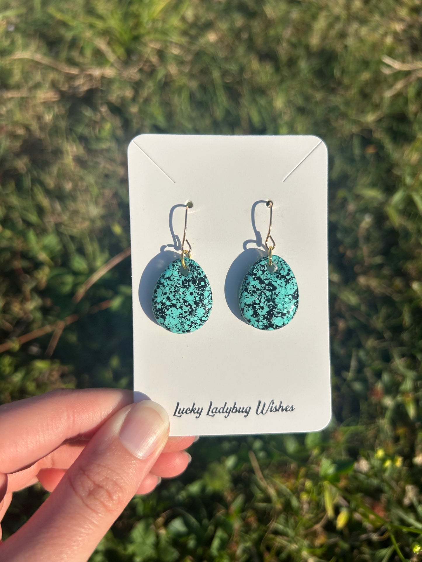 Speckled egg earrings