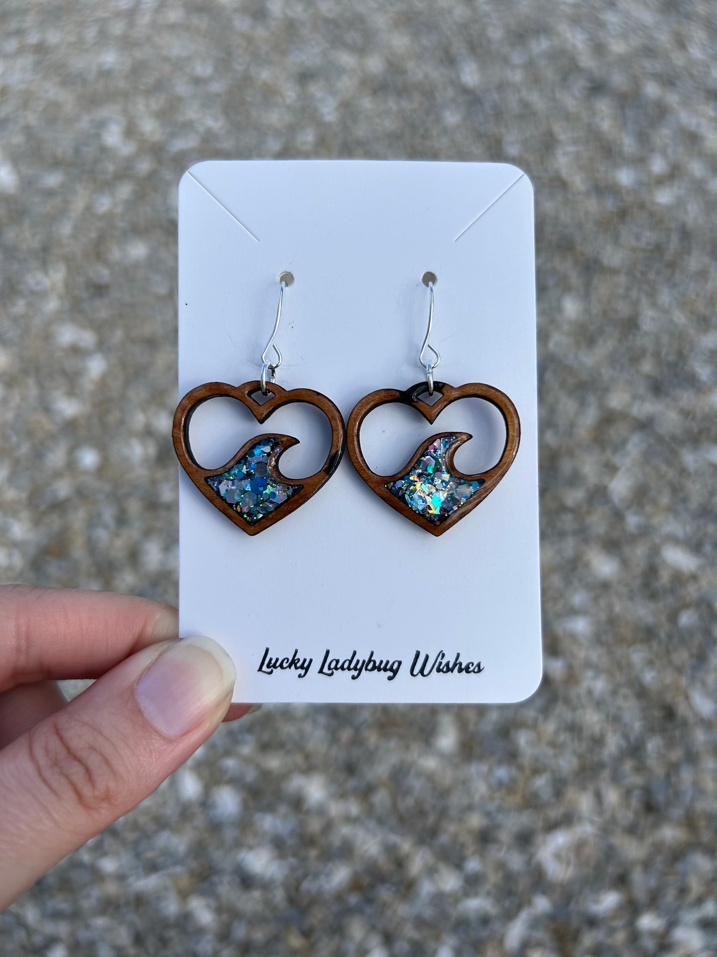 Wave Heart earrings