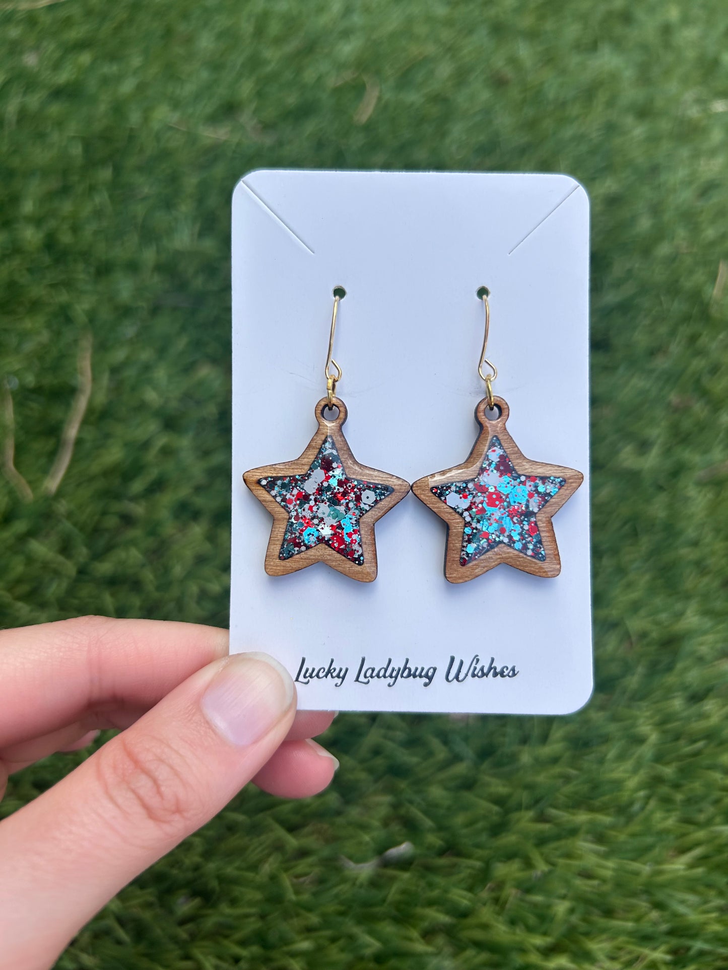 Star wooden earrings