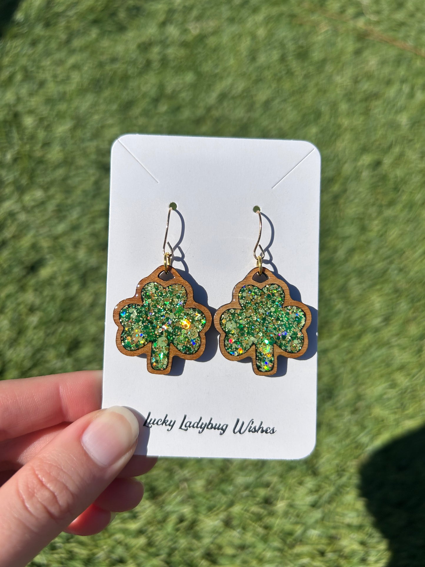 Shamrock Wooden earrings